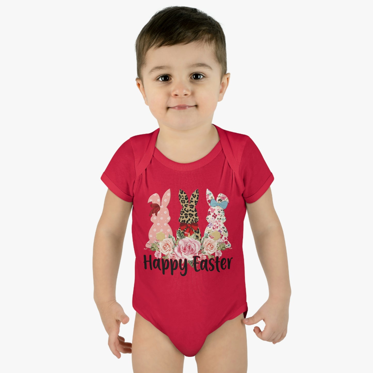 Happy Easter Infant Baby Rib Bodysuit