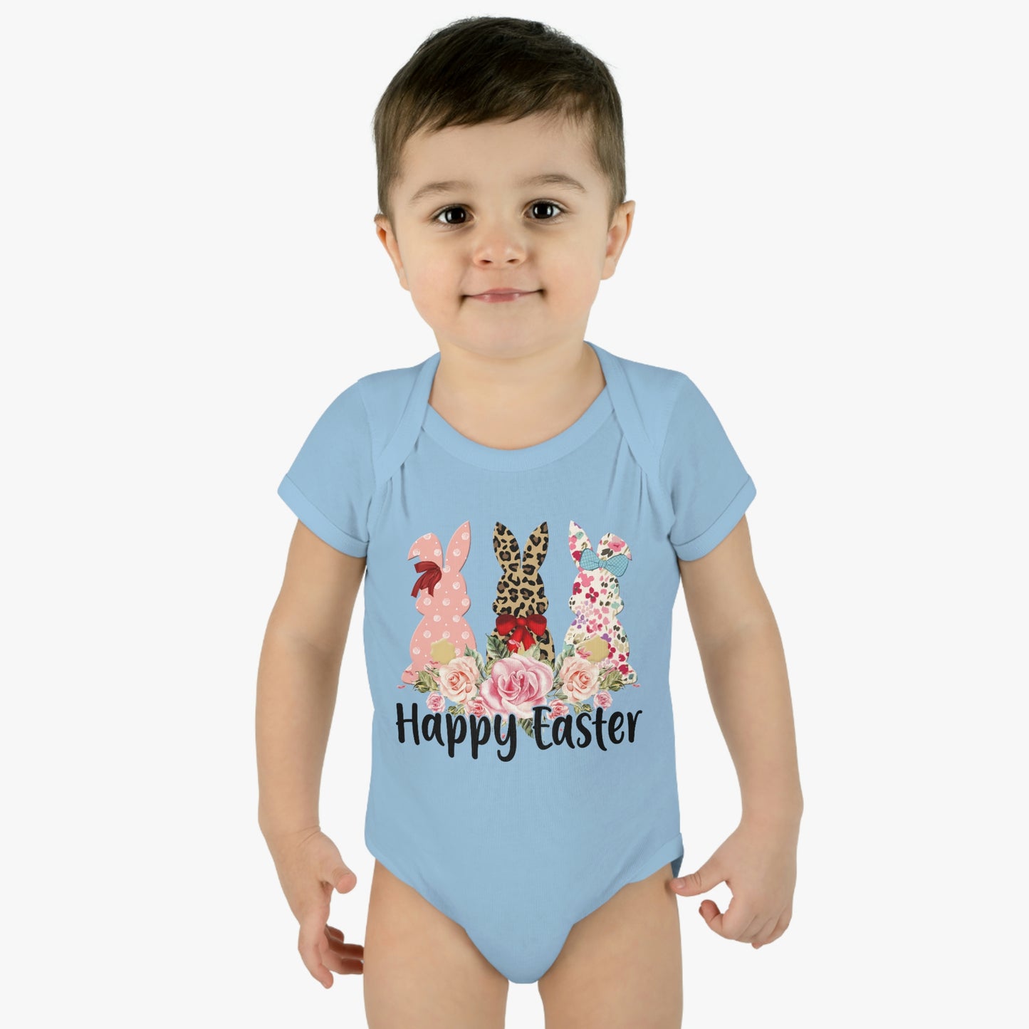 Happy Easter Infant Baby Rib Bodysuit