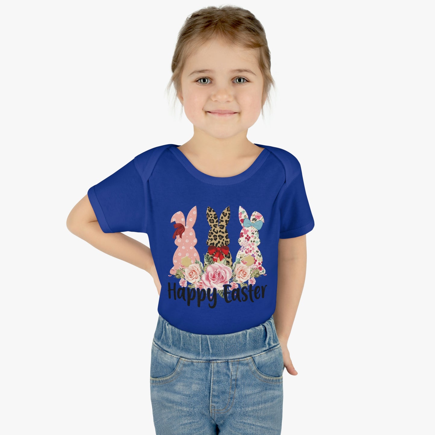 Happy Easter Infant Baby Rib Bodysuit