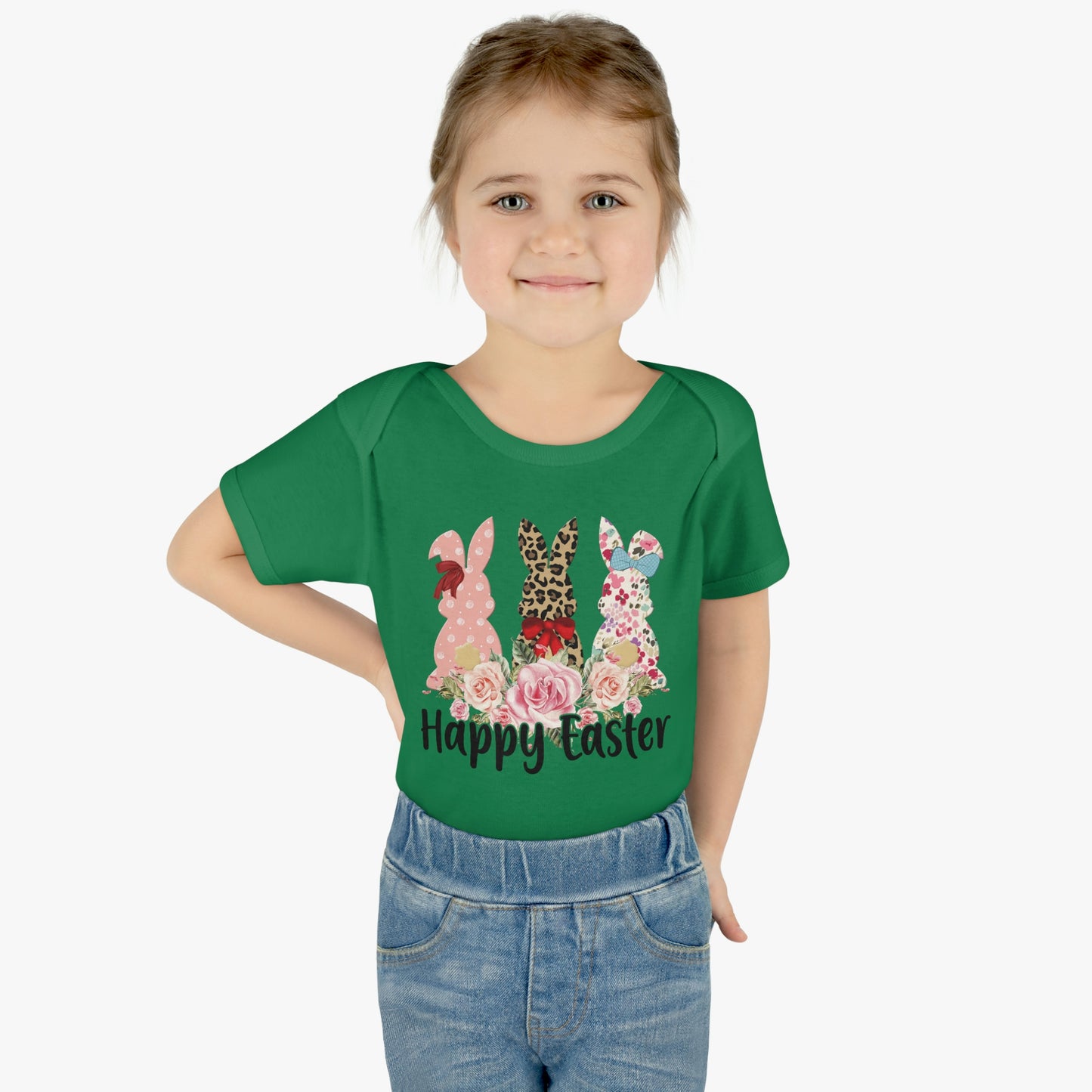 Happy Easter Infant Baby Rib Bodysuit