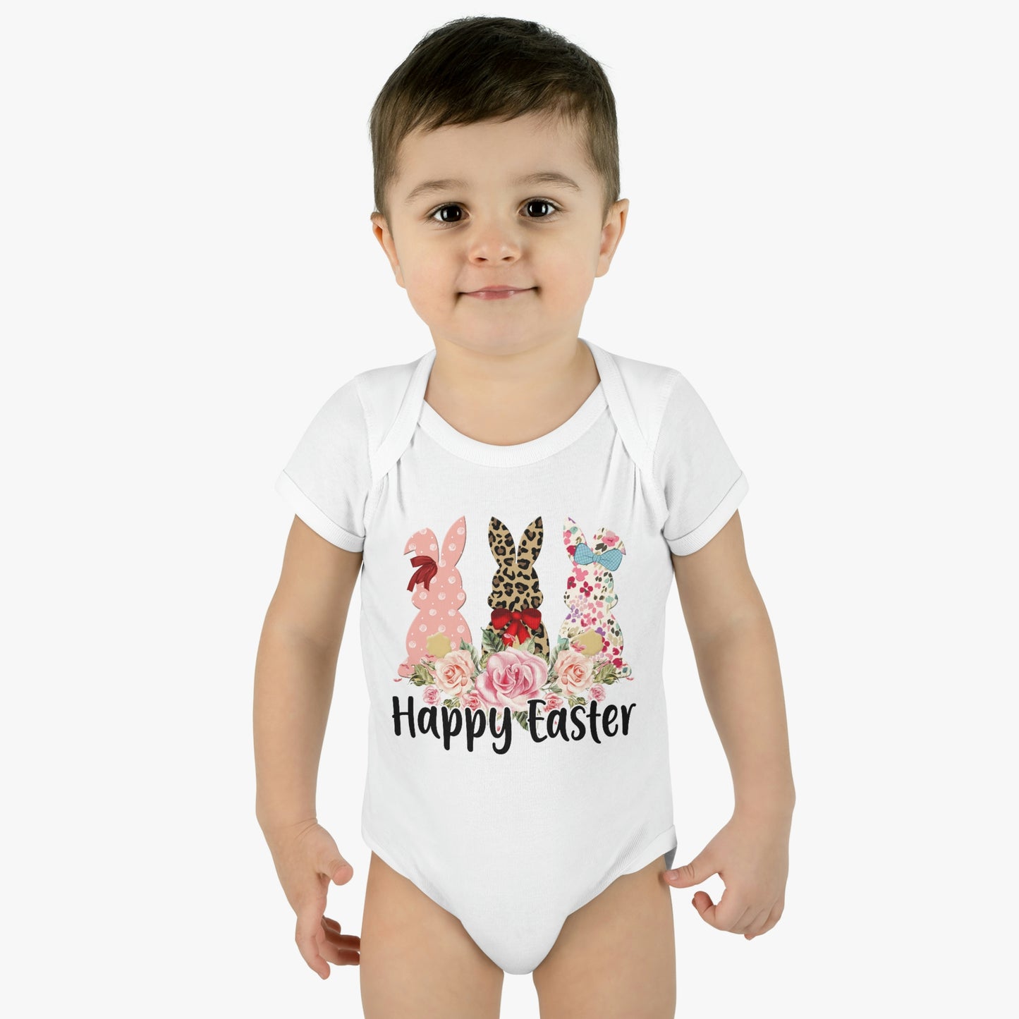 Happy Easter Infant Baby Rib Bodysuit