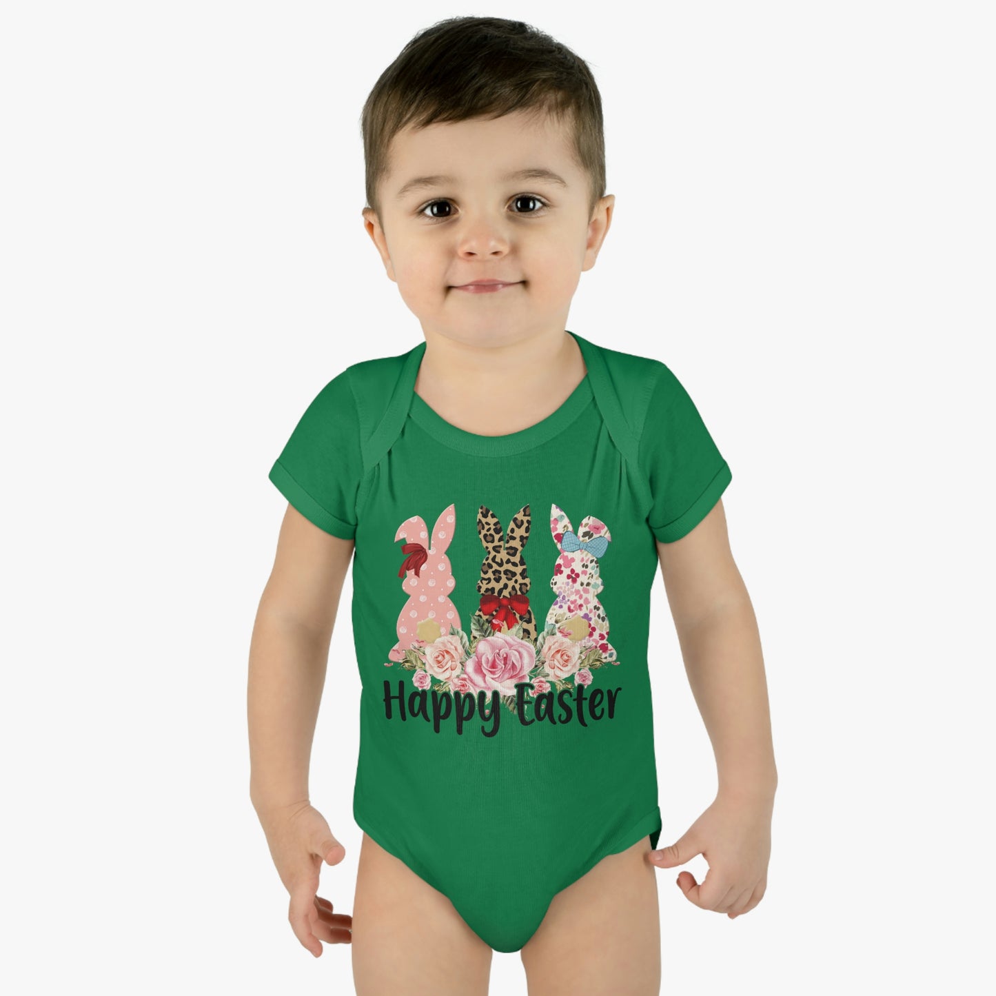 Happy Easter Infant Baby Rib Bodysuit