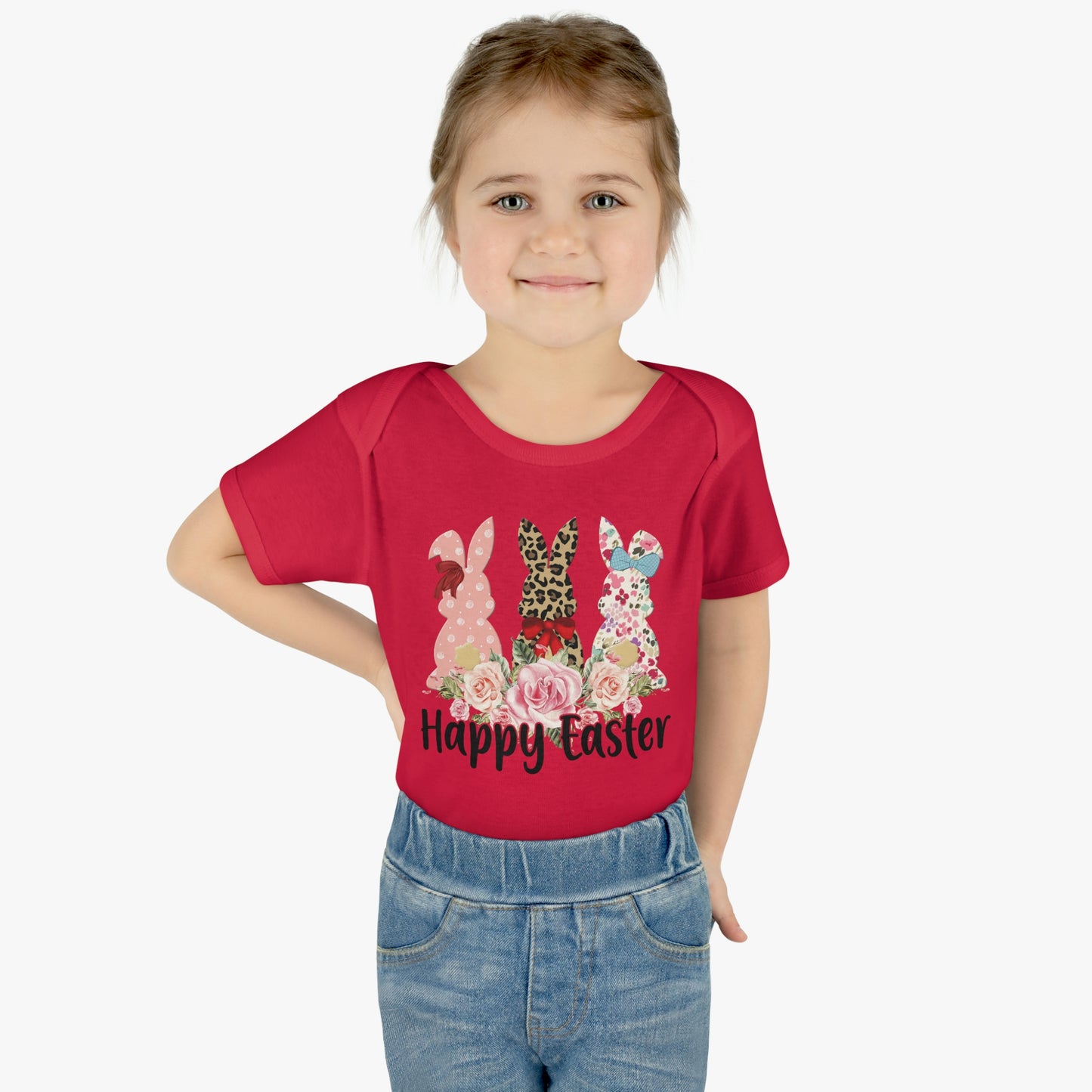 Happy Easter Infant Baby Rib Bodysuit
