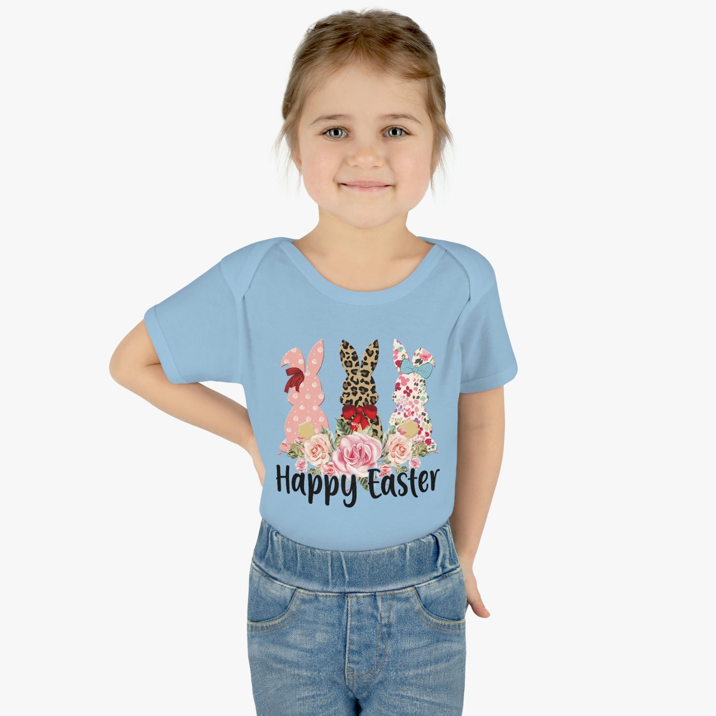 Happy Easter Infant Baby Rib Bodysuit