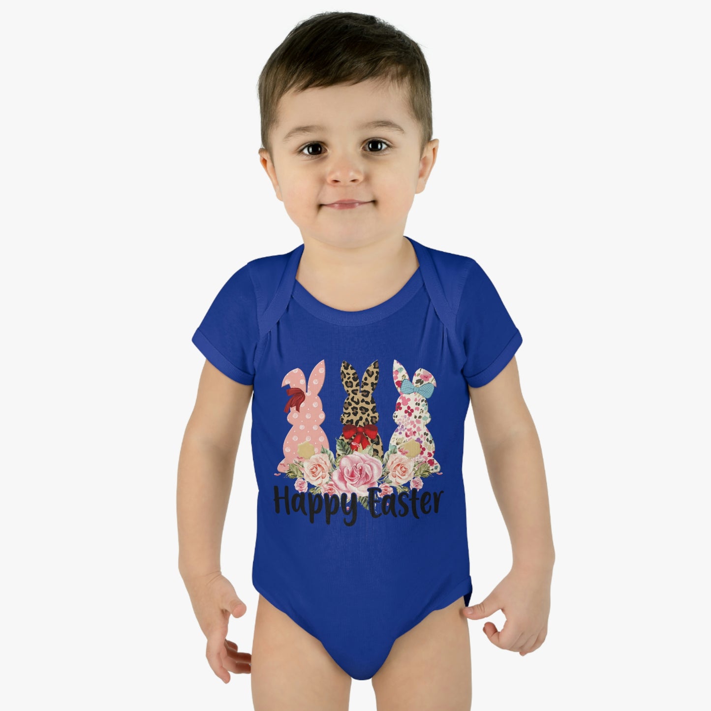 Happy Easter Infant Baby Rib Bodysuit