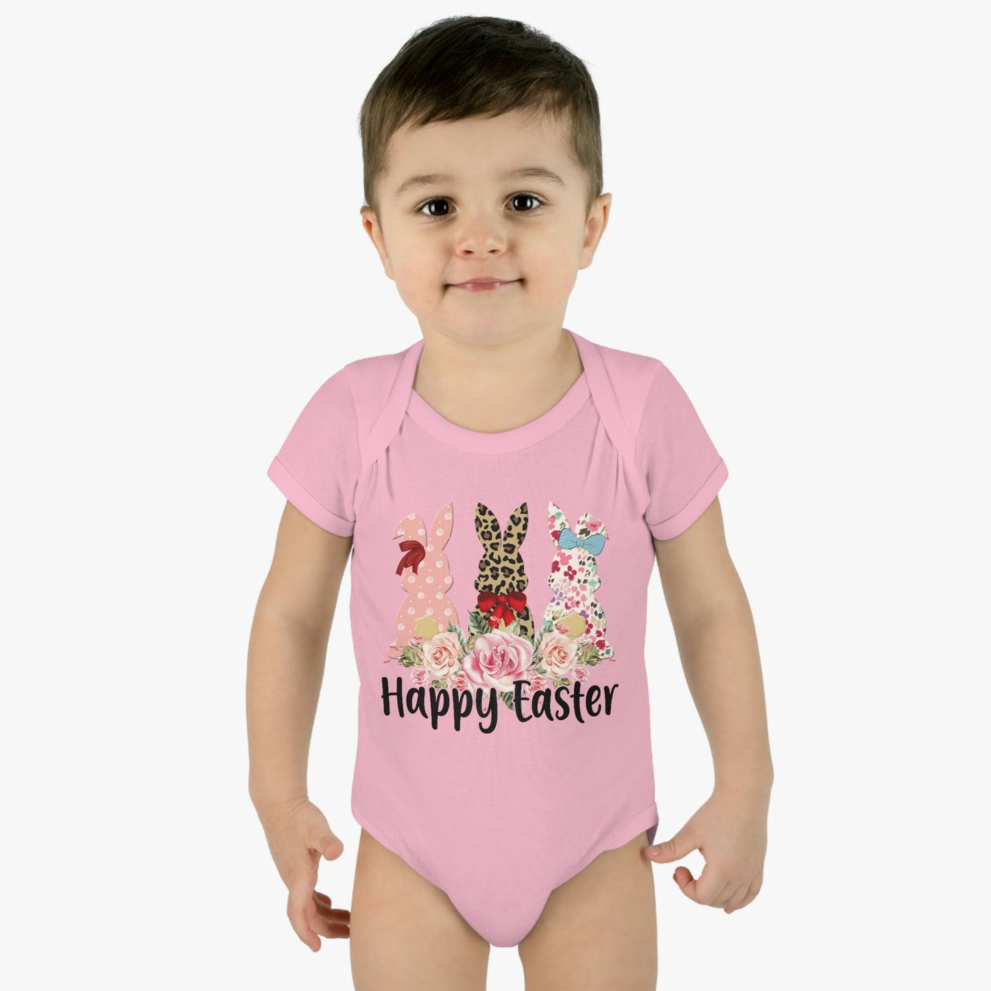 Happy Easter Infant Baby Rib Bodysuit