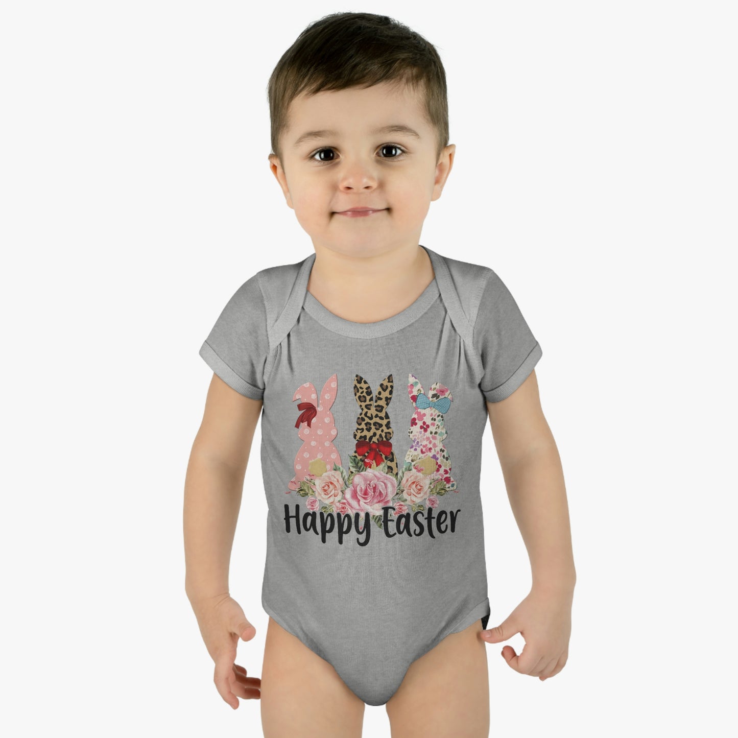 Happy Easter Infant Baby Rib Bodysuit