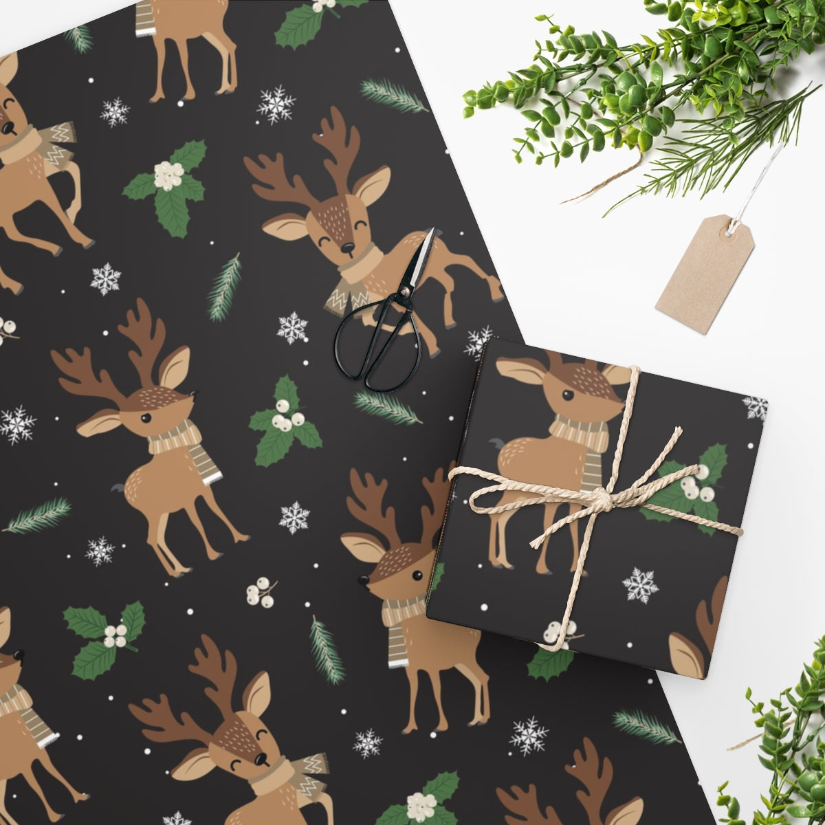 Christmas Bambi Wrapping Paper, Baby Reindeer