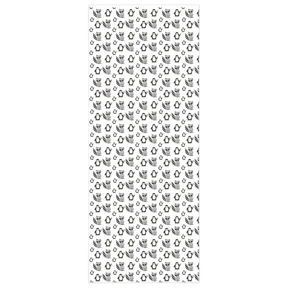 Penguins & Raccoons Wrapping Paper
