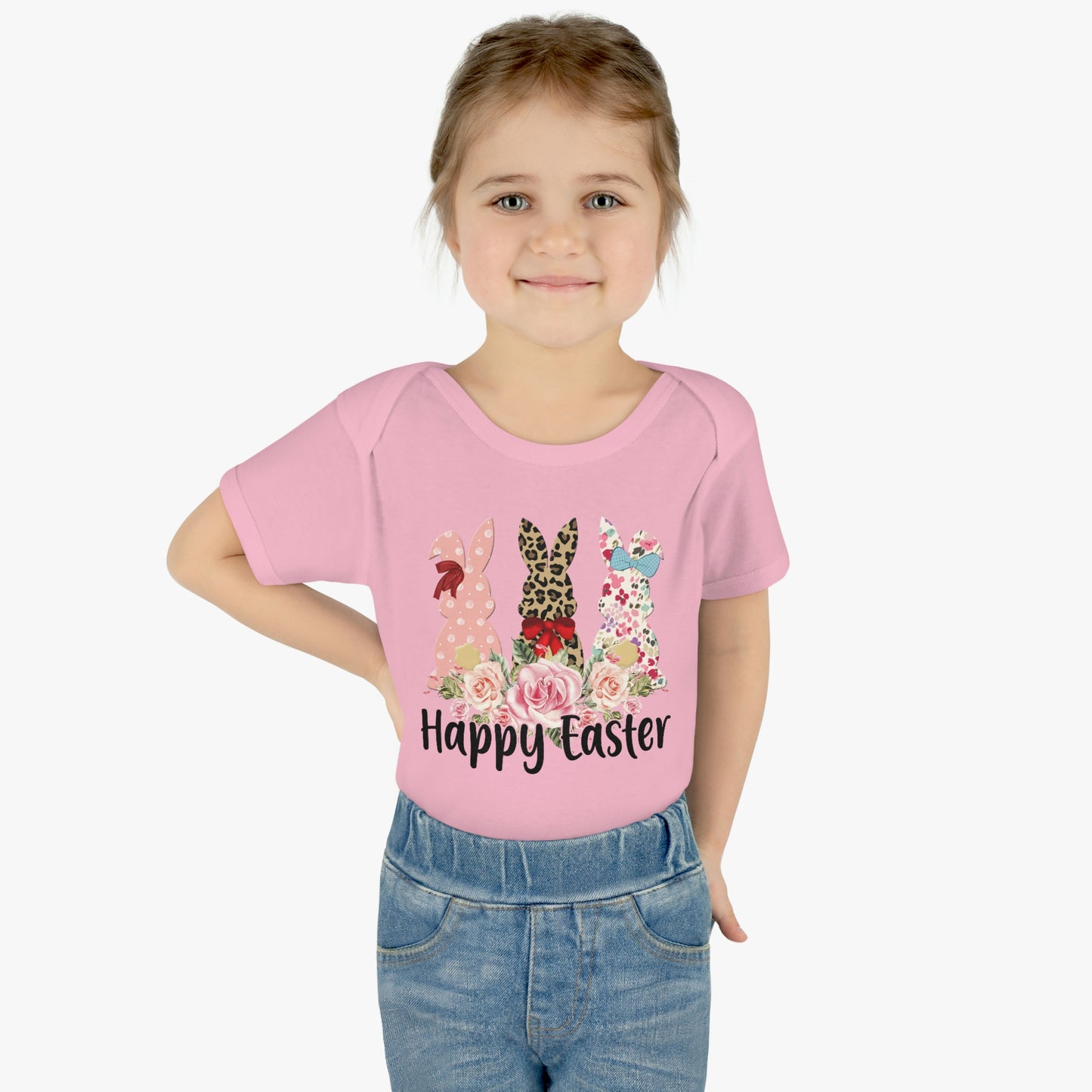 Happy Easter Infant Baby Rib Bodysuit