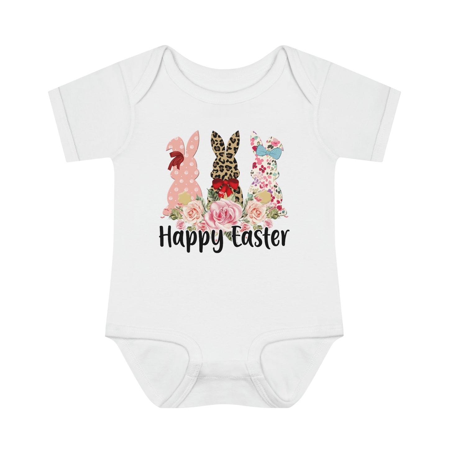 Happy Easter Infant Baby Rib Bodysuit