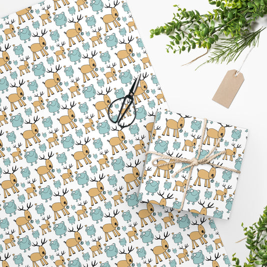 Deer & Frogs Wrapping Paper