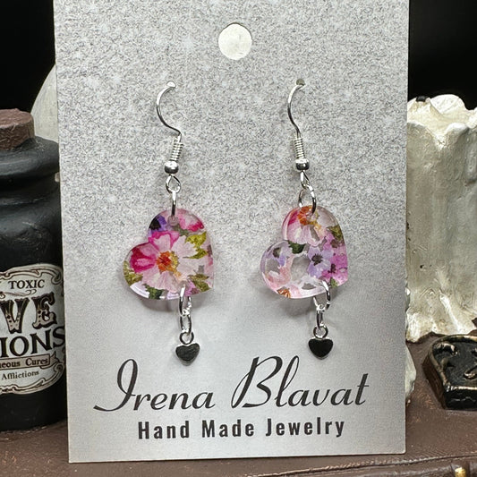 Mixed Spring Floral Earrings & Heart Charms