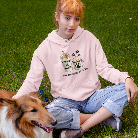 Coffee & Dogs make the world go round Unisex Heavy Blend Hooded Sweatshirt