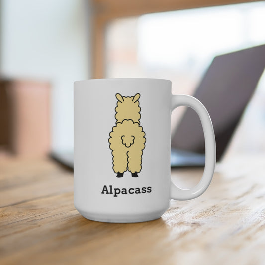 Kiss my Alpacass White Ceramic Mug