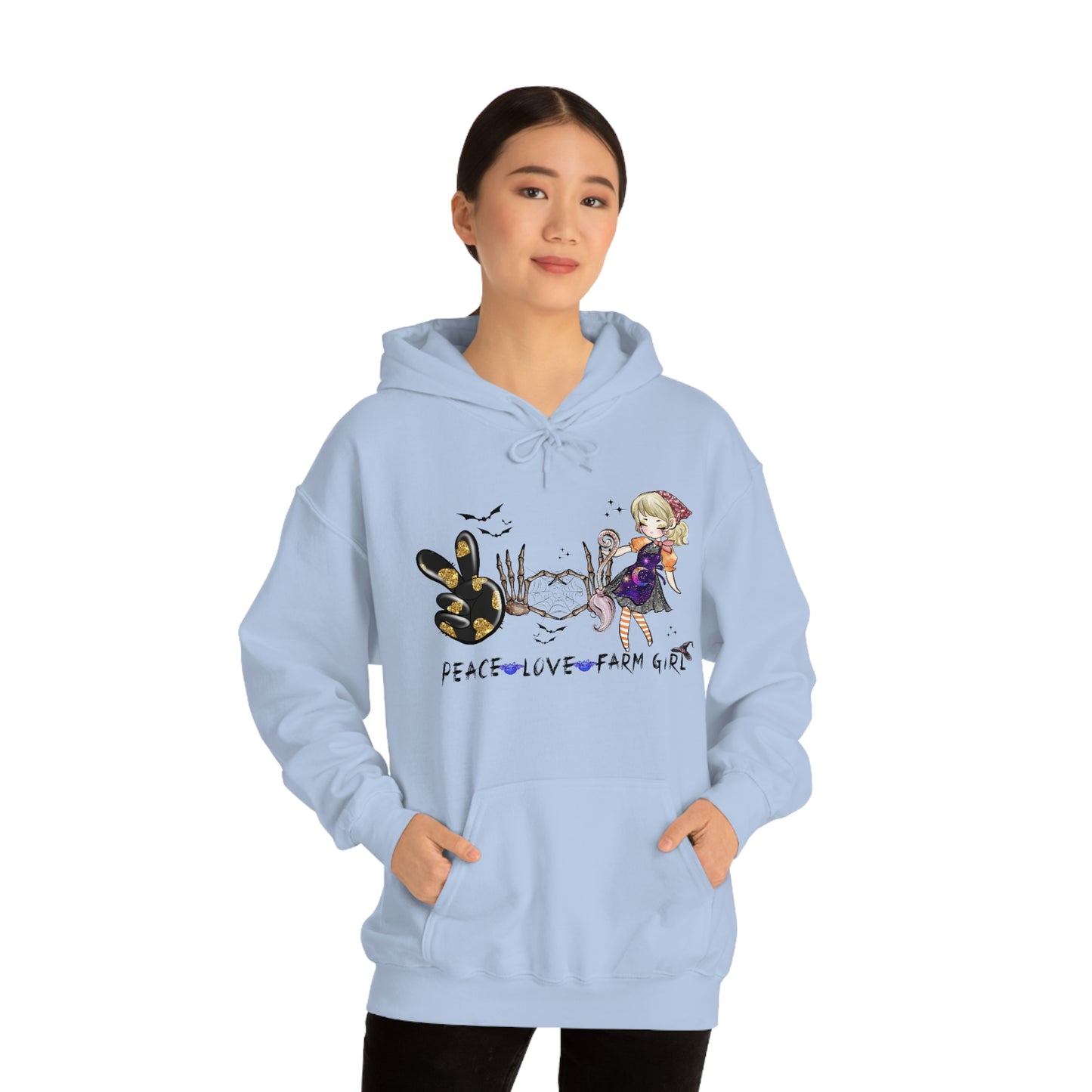 Peace, Love, Farm Girl Unisex Heavy Blend Hooded Sweatshirt