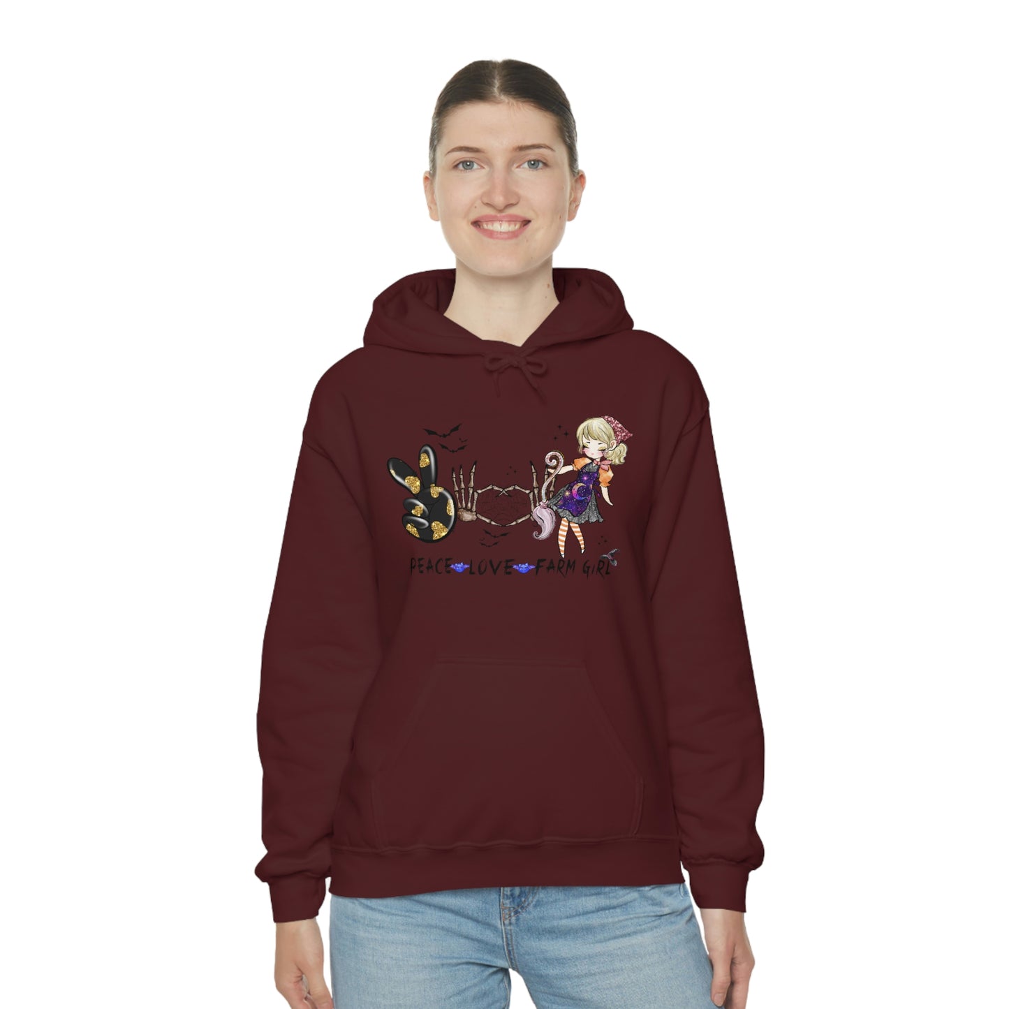 Peace, Love, Farm Girl Unisex Heavy Blend Hooded Sweatshirt