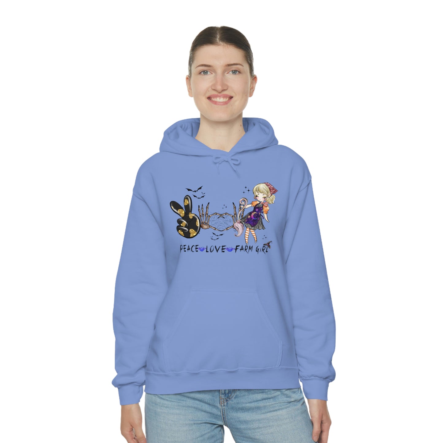 Peace, Love, Farm Girl Unisex Heavy Blend Hooded Sweatshirt