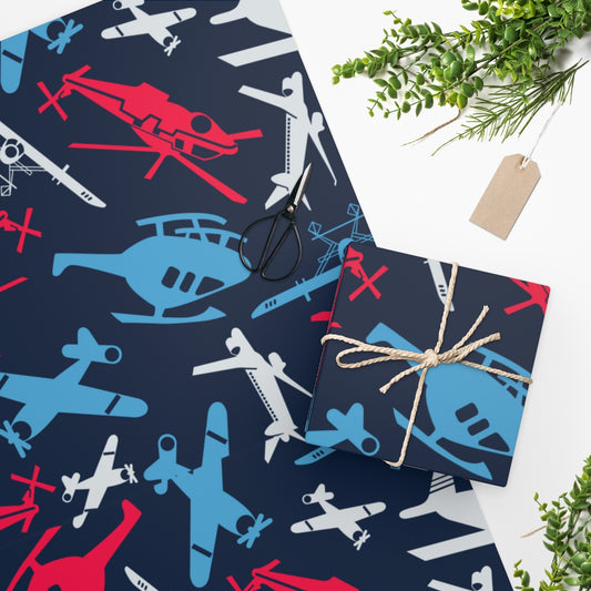 Helicopter & Airplane Wrapping Paper