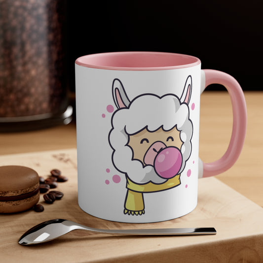 Bubble Gum Llama Coffee Mug, 11oz