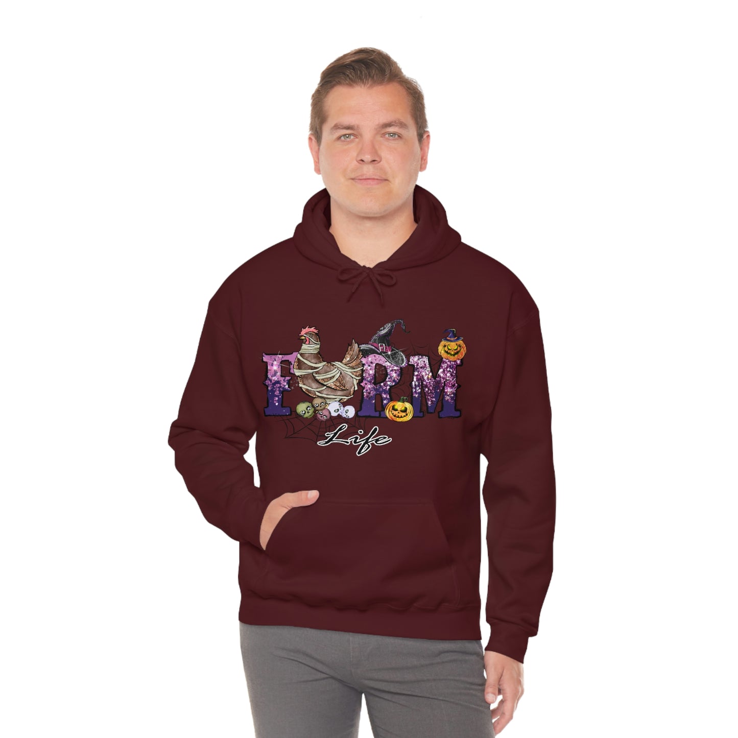 Halloween Farm Life Unisex Heavy Blend Hooded Sweatshirt