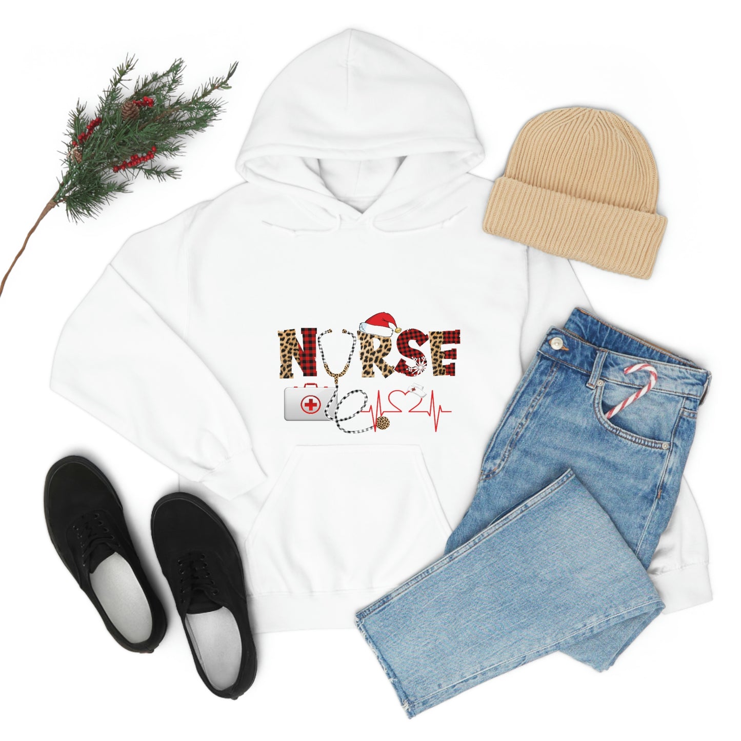 Holiday Nurse Unisex Heavy Blend Hooded Sweatshirt