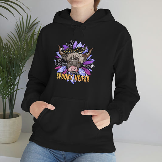 Spooky Farm Heifer Unisex Heavy Blend Hooded Sweatshirt