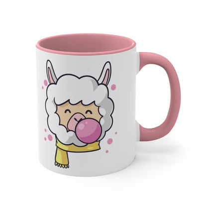 Bubble Gum Llama Coffee Mug, 11oz