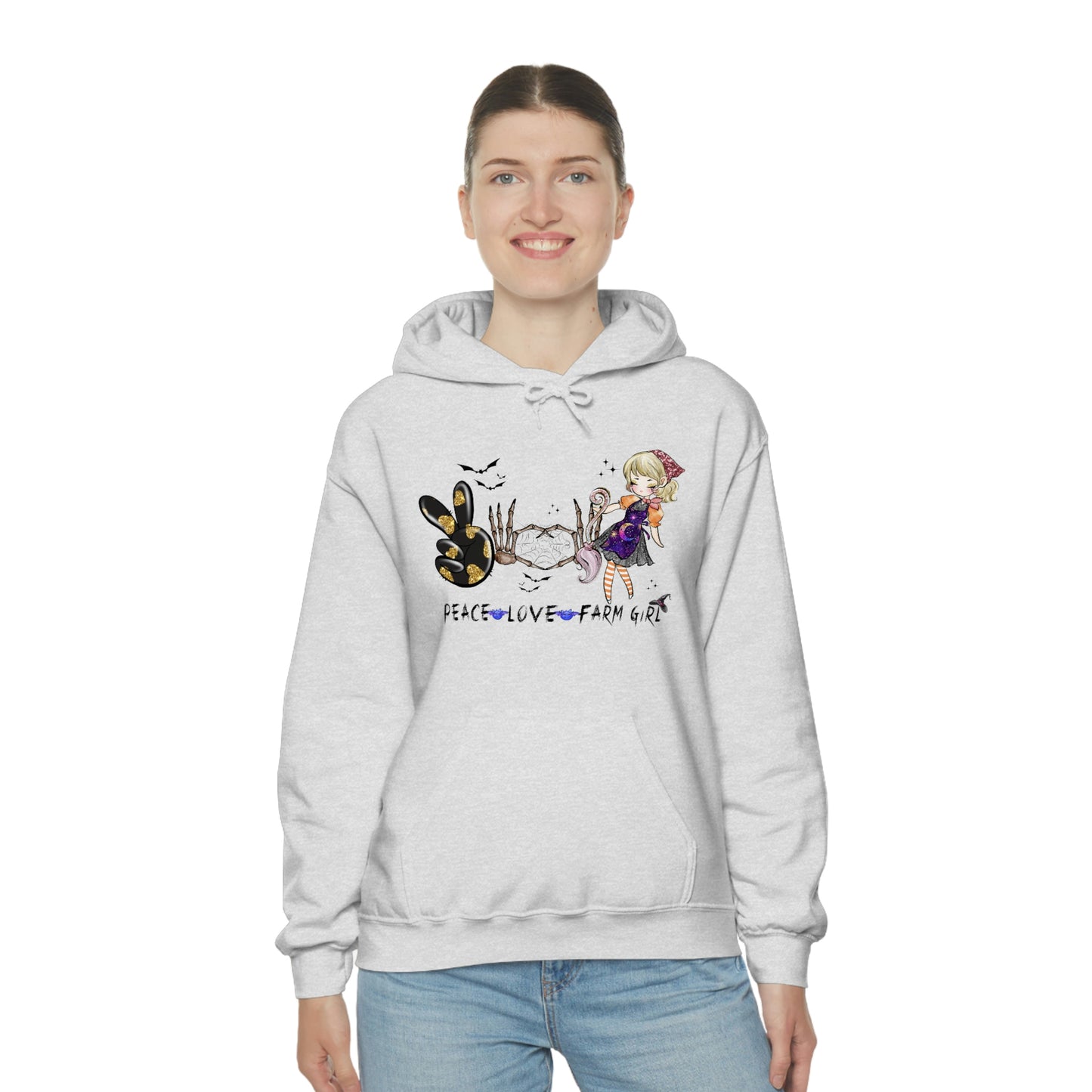 Peace, Love, Farm Girl Unisex Heavy Blend Hooded Sweatshirt