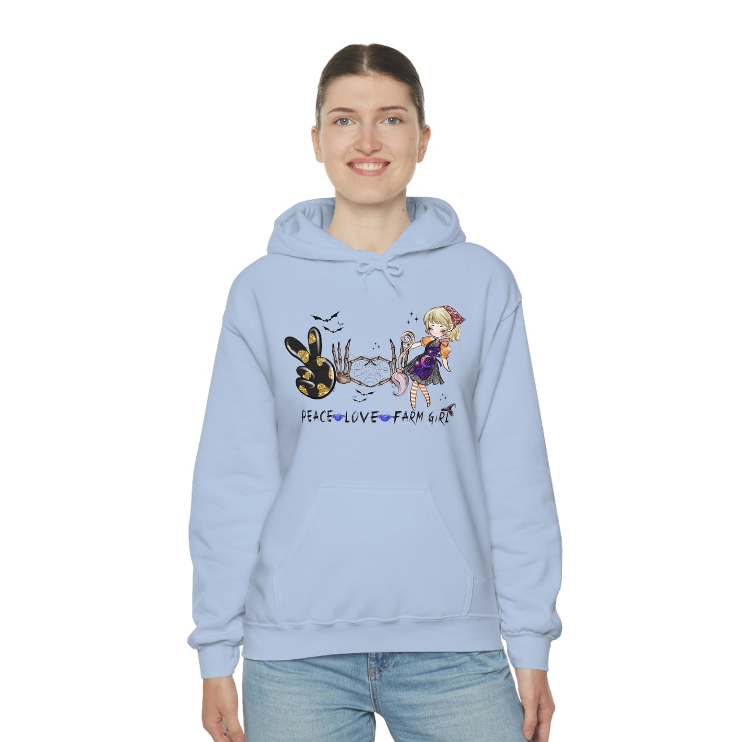 Peace, Love, Farm Girl Unisex Heavy Blend Hooded Sweatshirt