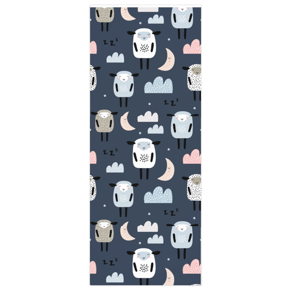 Baby Night Time Lamb, Navy Wrapping Paper