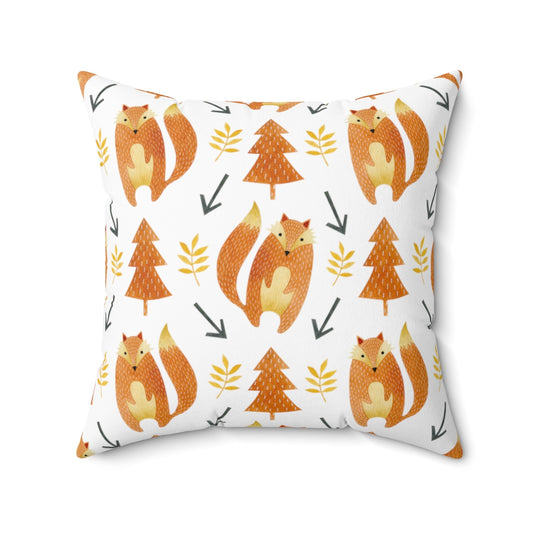 Forest Fox Spun Polyester Square Pillow