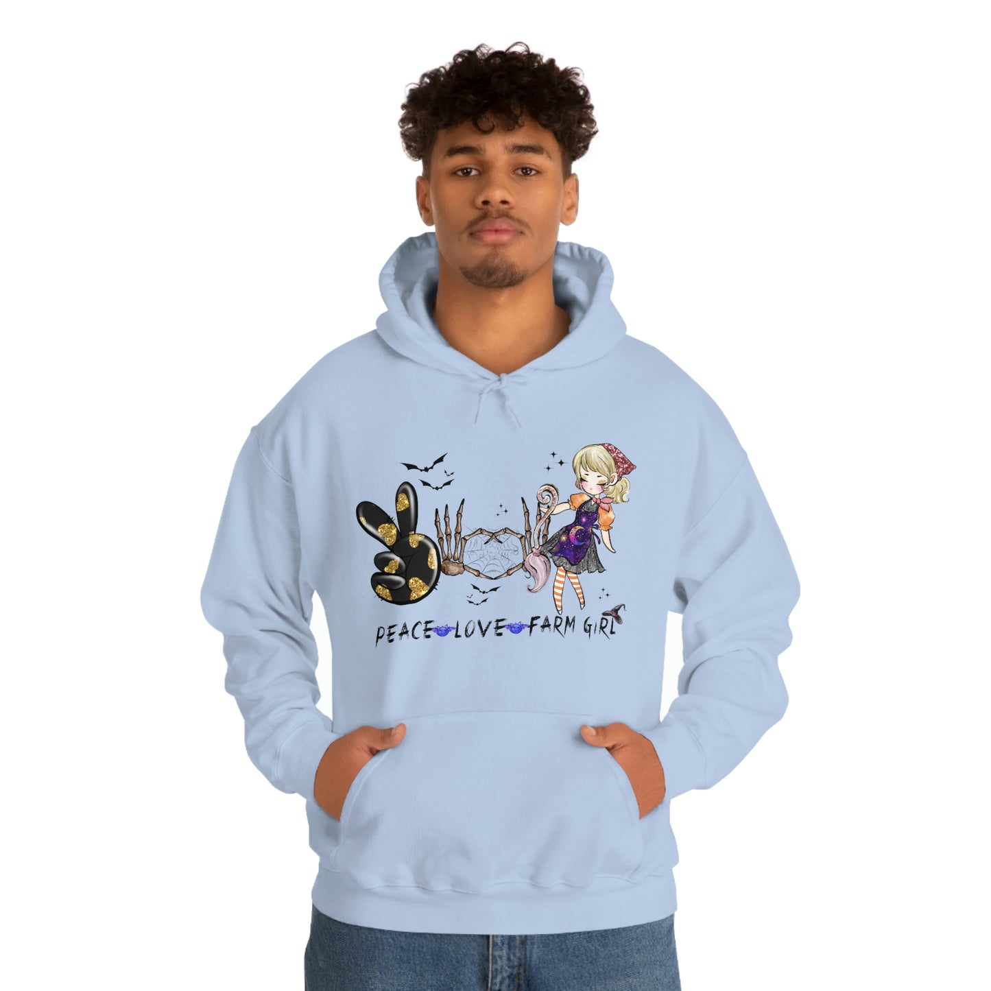 Peace, Love, Farm Girl Unisex Heavy Blend Hooded Sweatshirt