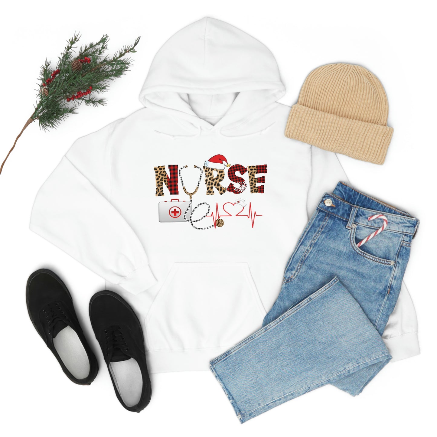 Holiday Nurse Unisex Heavy Blend Hooded Sweatshirt