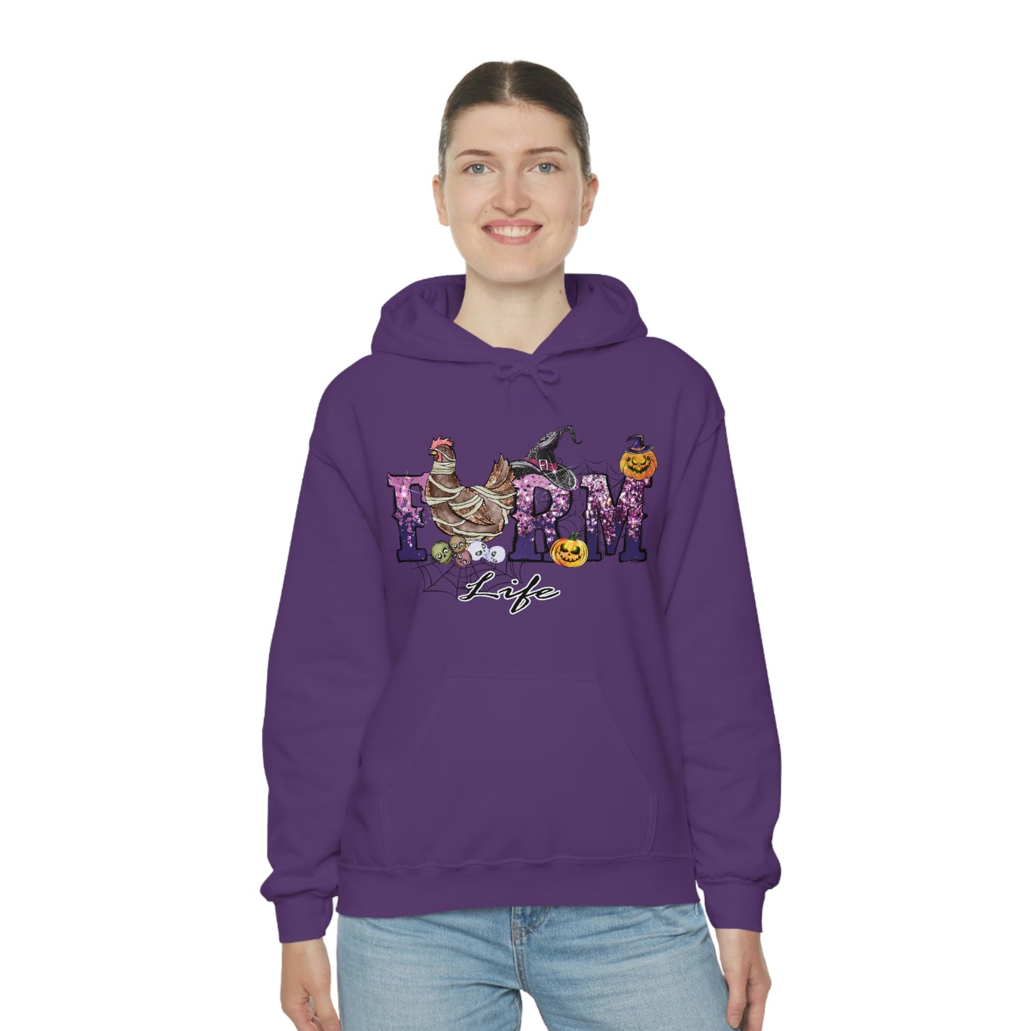 Halloween Farm Life Unisex Heavy Blend Hooded Sweatshirt