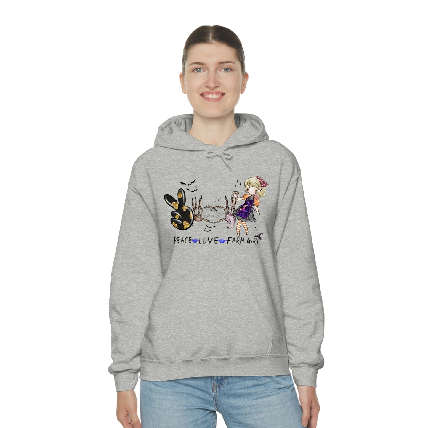 Peace, Love, Farm Girl Unisex Heavy Blend Hooded Sweatshirt