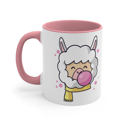 Bubble Gum Llama Coffee Mug, 11oz