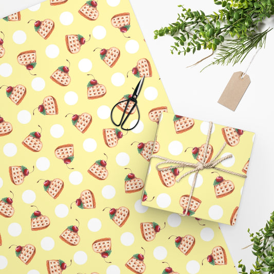 Heart Shaped Waffle Wrapping Paper