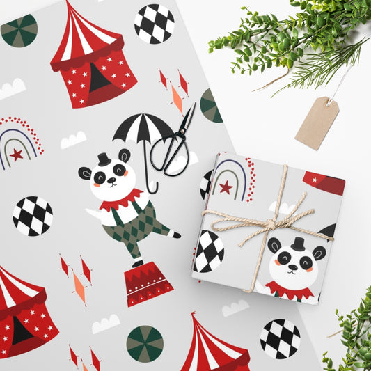 Circus Panda Elephant Wrapping Paper