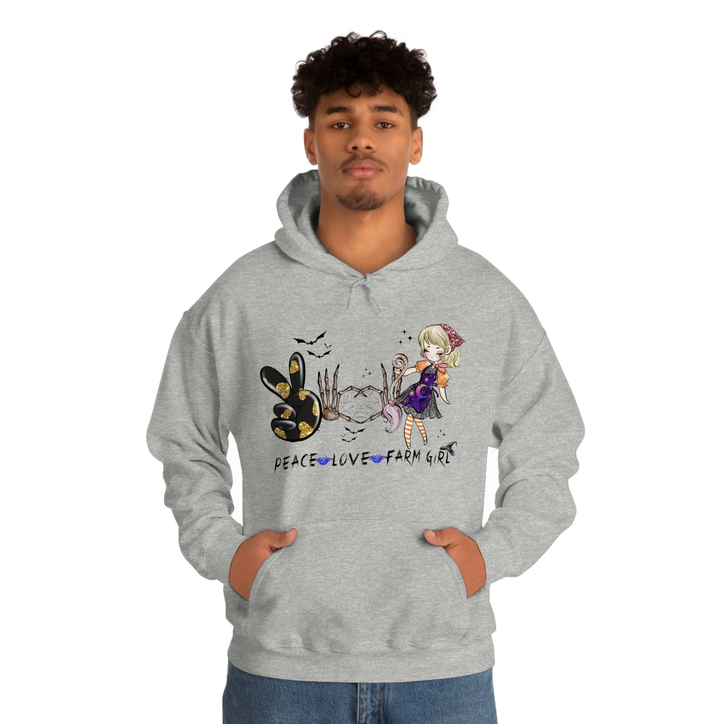 Peace, Love, Farm Girl Unisex Heavy Blend Hooded Sweatshirt