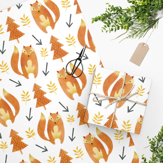 Cute Vintage Fox Wrapping Paper