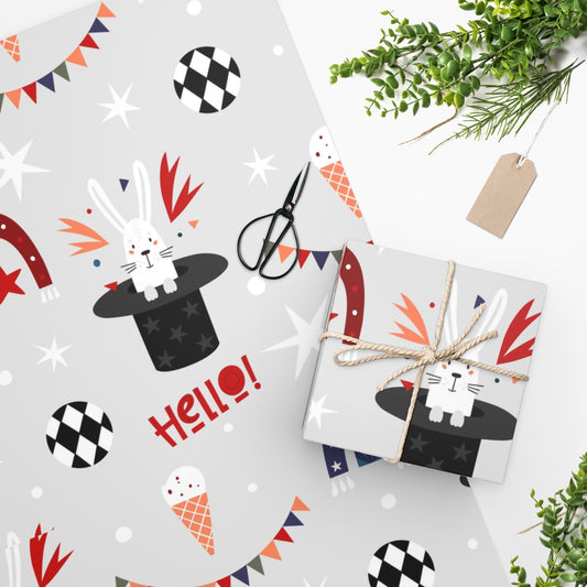 Circus Rabbit in a Hat Wrapping Paper