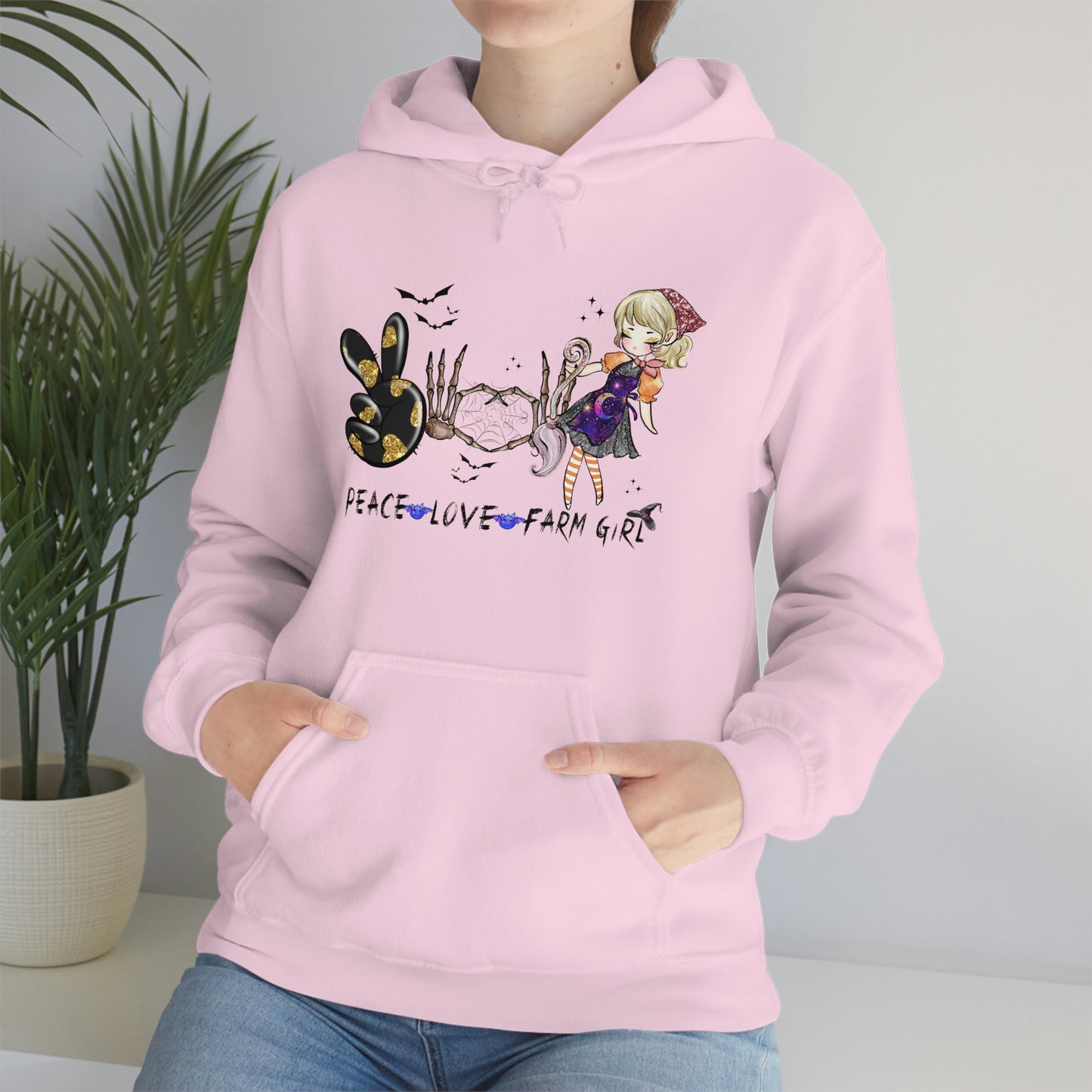 Peace, Love, Farm Girl Unisex Heavy Blend Hooded Sweatshirt