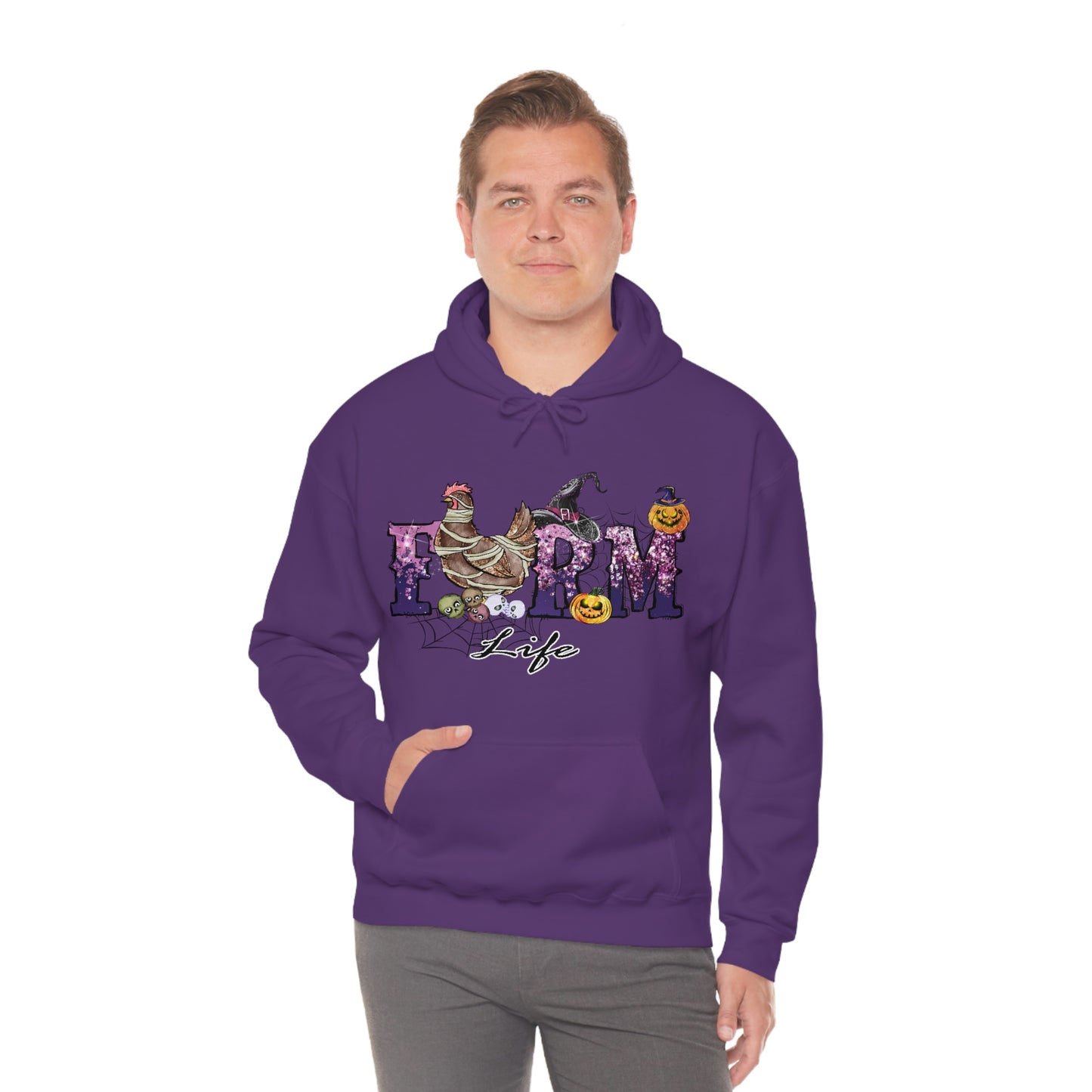 Halloween Farm Life Unisex Heavy Blend Hooded Sweatshirt