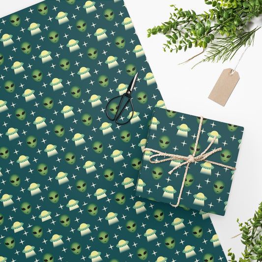Aliens & UFOs Invasion Patterns Wrapping Paper