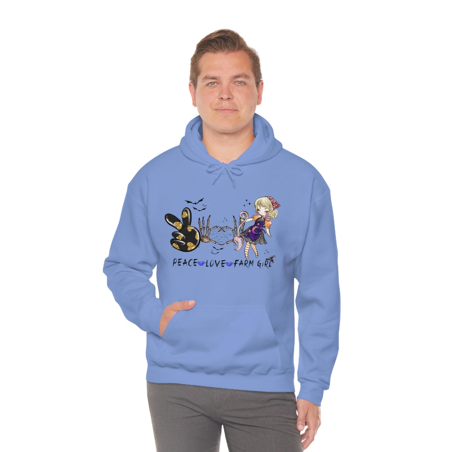 Peace, Love, Farm Girl Unisex Heavy Blend Hooded Sweatshirt