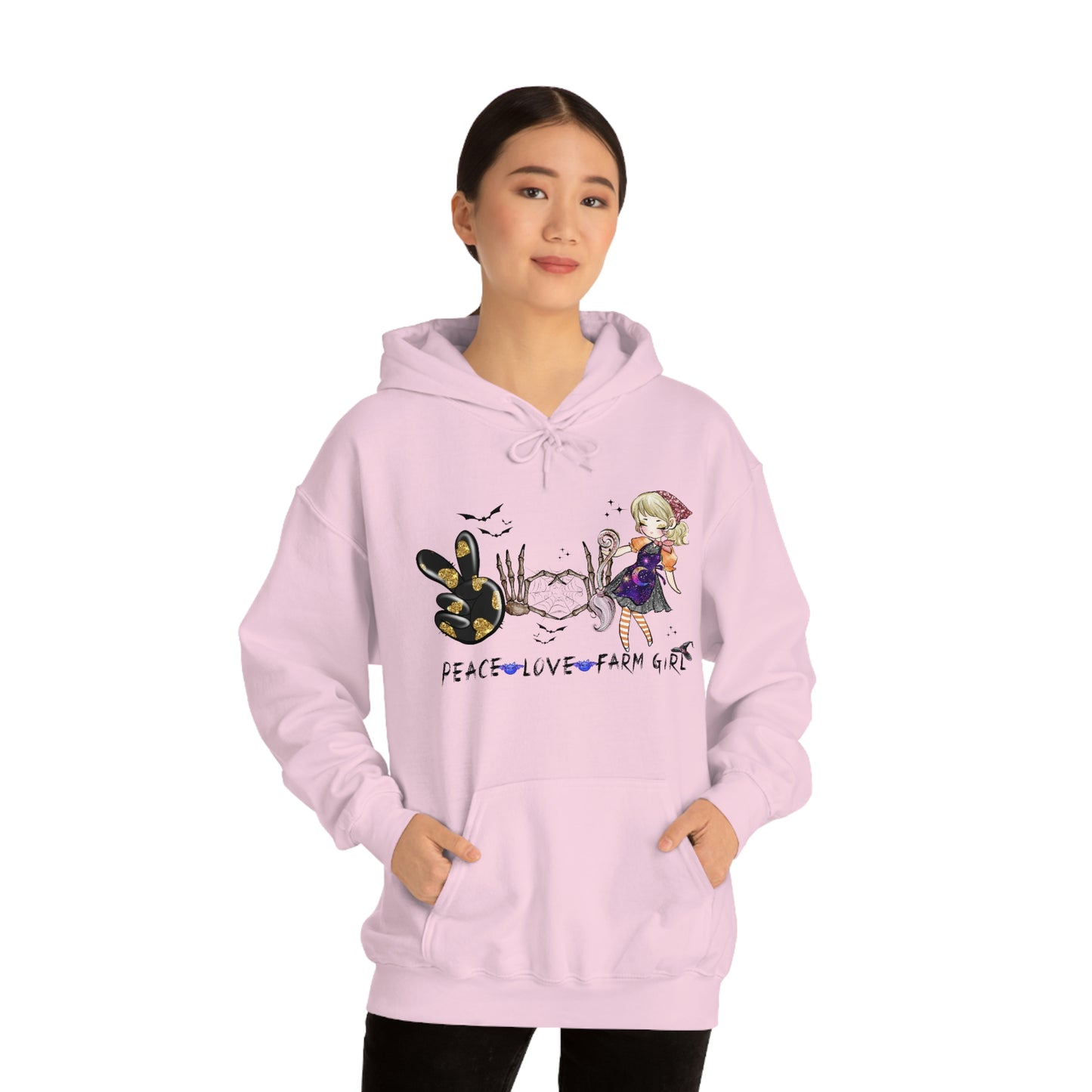 Peace, Love, Farm Girl Unisex Heavy Blend Hooded Sweatshirt