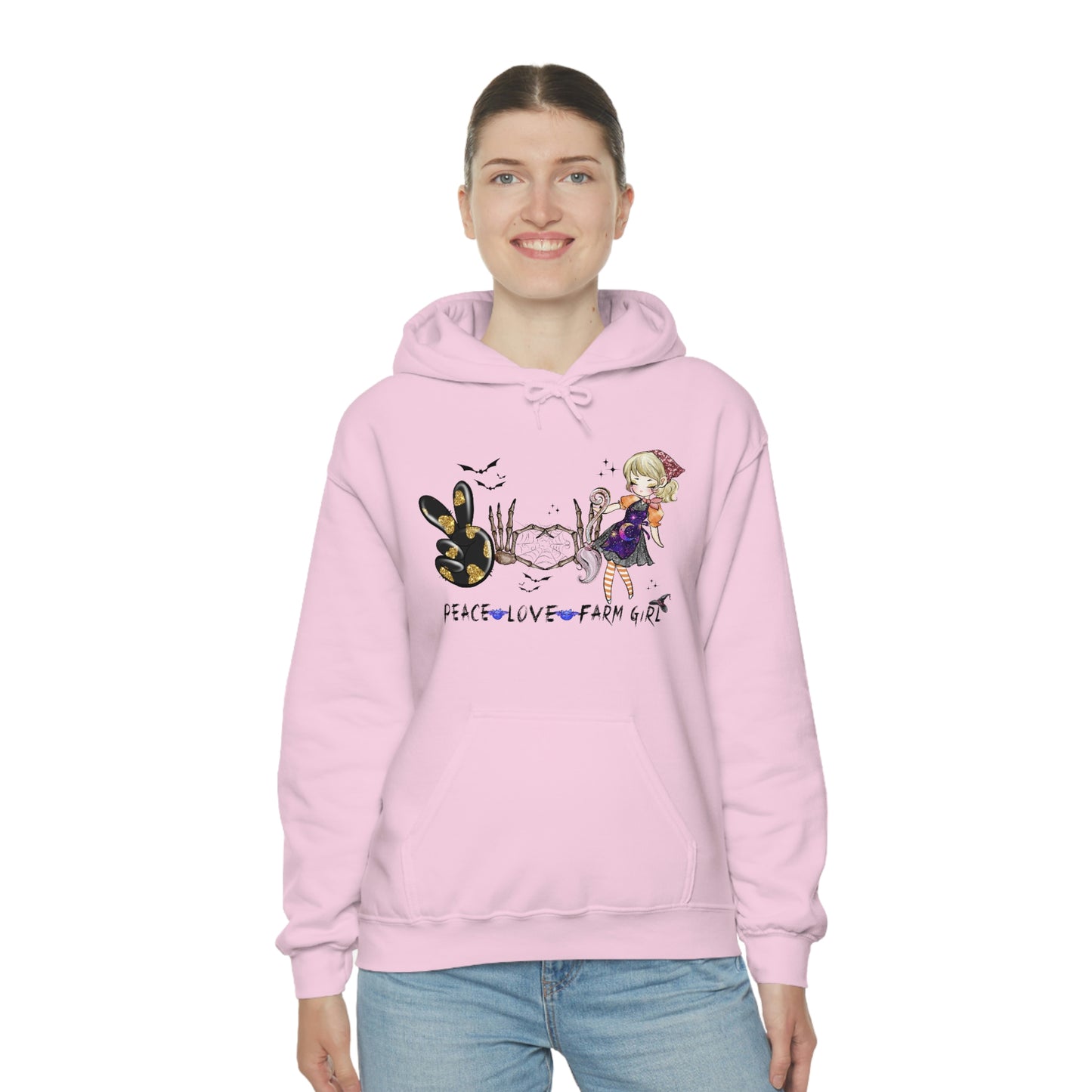 Peace, Love, Farm Girl Unisex Heavy Blend Hooded Sweatshirt