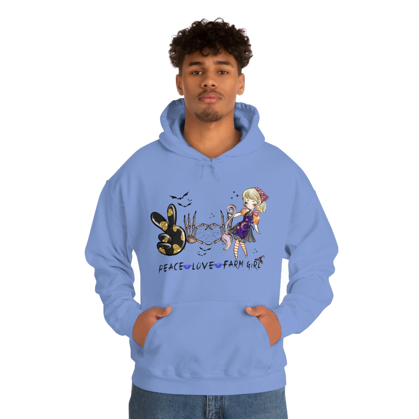 Peace, Love, Farm Girl Unisex Heavy Blend Hooded Sweatshirt