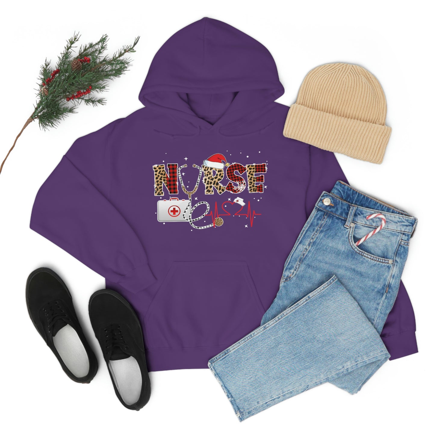 Holiday Nurse Unisex Heavy Blend Hooded Sweatshirt